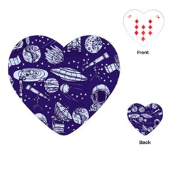 Space Sketch Seamless Pattern Playing Cards Single Design (heart) by Vaneshart