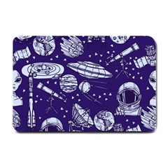 Space Sketch Seamless Pattern Small Doormat  by Vaneshart