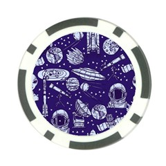 Space Sketch Seamless Pattern Poker Chip Card Guard by Vaneshart