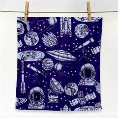 Space Sketch Seamless Pattern Face Towel by Vaneshart