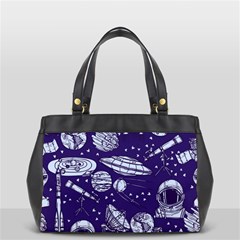 Space Sketch Seamless Pattern Oversize Office Handbag (2 Sides) by Vaneshart