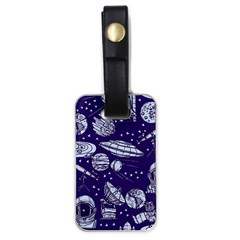 Space Sketch Seamless Pattern Luggage Tag (one Side) by Vaneshart