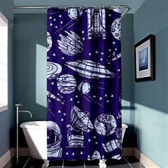 Space Sketch Seamless Pattern Shower Curtain 36  X 72  (stall)  by Vaneshart