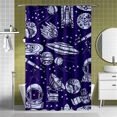 Space Sketch Seamless Pattern Shower Curtain 48  X 72  (small)  by Vaneshart