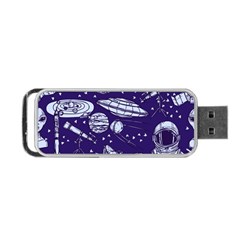 Space Sketch Seamless Pattern Portable Usb Flash (two Sides) by Vaneshart