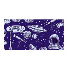 Space Sketch Seamless Pattern Satin Wrap by Vaneshart