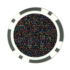 Seamless Pattern With Love Symbols Poker Chip Card Guard (10 Pack) by Vaneshart