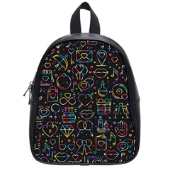 Seamless Pattern With Love Symbols School Bag (small) by Vaneshart