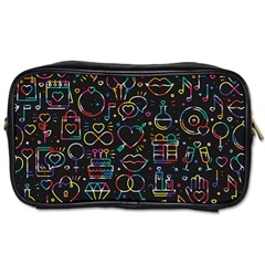 Seamless Pattern With Love Symbols Toiletries Bag (one Side) by Vaneshart