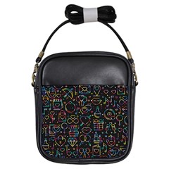 Seamless Pattern With Love Symbols Girls Sling Bag by Vaneshart