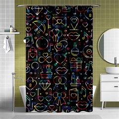 Seamless Pattern With Love Symbols Shower Curtain 48  X 72  (small)  by Vaneshart