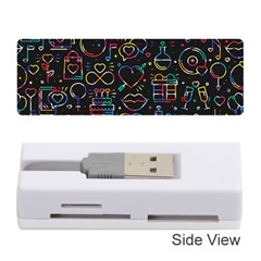 Seamless Pattern With Love Symbols Memory Card Reader (stick)