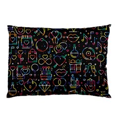 Seamless Pattern With Love Symbols Pillow Case (two Sides) by Vaneshart