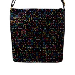 Seamless Pattern With Love Symbols Flap Closure Messenger Bag (l) by Vaneshart