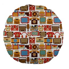 Vintage Gadget Seamless Pattern Large 18  Premium Round Cushions