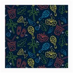 Hand Drawn Brazilian Carnival Seamless Pattern With Maracas Music Instruments Medium Glasses Cloth Front