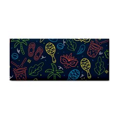 Hand Drawn Brazilian Carnival Seamless Pattern With Maracas Music Instruments Hand Towel