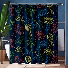 Hand Drawn Brazilian Carnival Seamless Pattern With Maracas Music Instruments Shower Curtain 60  X 72  (medium)  by Vaneshart