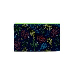 Hand Drawn Brazilian Carnival Seamless Pattern With Maracas Music Instruments Cosmetic Bag (xs) by Vaneshart