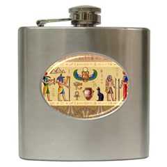 Egypt Horizontal Illustration Hip Flask (6 Oz) by Vaneshart