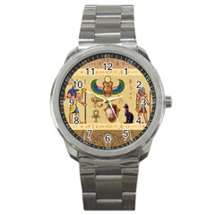 Egypt Horizontal Illustration Sport Metal Watch by Vaneshart