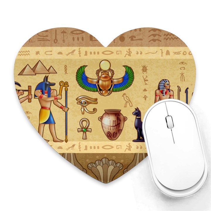 Egypt Horizontal Illustration Heart Mousepads