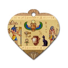 Egypt Horizontal Illustration Dog Tag Heart (one Side) by Vaneshart