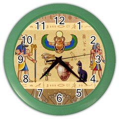 Egypt Horizontal Illustration Color Wall Clock by Vaneshart