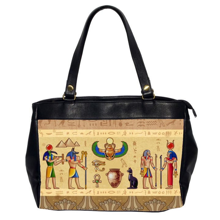 Egypt Horizontal Illustration Oversize Office Handbag (2 Sides)