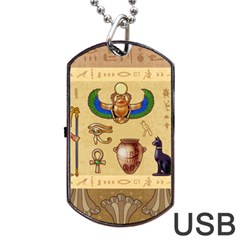 Egypt Horizontal Illustration Dog Tag Usb Flash (one Side) by Vaneshart