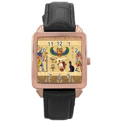 Egypt Horizontal Illustration Rose Gold Leather Watch  by Vaneshart