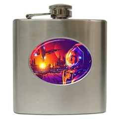 Far Future Human Colonization Hip Flask (6 Oz) by Vaneshart