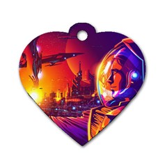 Far Future Human Colonization Dog Tag Heart (one Side) by Vaneshart