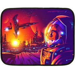 Far Future Human Colonization Fleece Blanket (mini) by Vaneshart