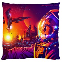 Far Future Human Colonization Large Flano Cushion Case (two Sides)