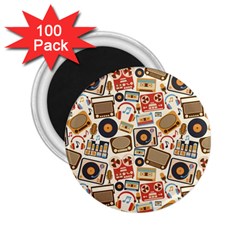 Music Retro Seamless Pattern 2 25  Magnets (100 Pack)  by Vaneshart