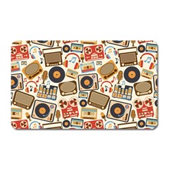 Music Retro Seamless Pattern Magnet (rectangular) by Vaneshart