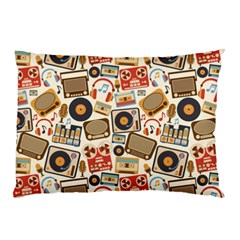 Music Retro Seamless Pattern Pillow Case by Vaneshart