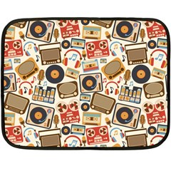 Music Retro Seamless Pattern Fleece Blanket (mini) by Vaneshart