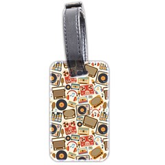 Music Retro Seamless Pattern Luggage Tag (two Sides) by Vaneshart