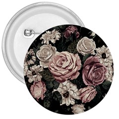 Elegant Seamless Pattern Blush Toned Rustic Flowers 3  Buttons by Vaneshart