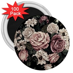 Elegant Seamless Pattern Blush Toned Rustic Flowers 3  Magnets (100 Pack) by Vaneshart