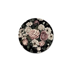 Elegant Seamless Pattern Blush Toned Rustic Flowers Golf Ball Marker by Vaneshart