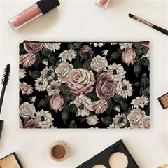 Elegant Seamless Pattern Blush Toned Rustic Flowers Cosmetic Bag (large) by Vaneshart