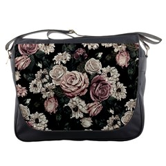 Elegant Seamless Pattern Blush Toned Rustic Flowers Messenger Bag by Vaneshart