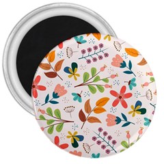 Colorful Ditsy Floral Print Background 3  Magnets by Vaneshart