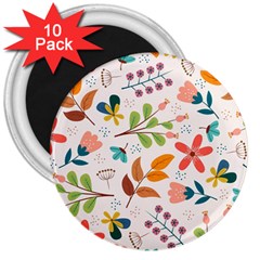 Colorful Ditsy Floral Print Background 3  Magnets (10 Pack)  by Vaneshart