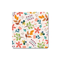 Colorful Ditsy Floral Print Background Square Magnet by Vaneshart