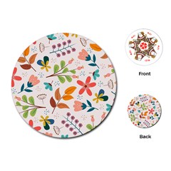 Colorful Ditsy Floral Print Background Playing Cards Single Design (round) by Vaneshart