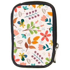 Colorful Ditsy Floral Print Background Compact Camera Leather Case by Vaneshart